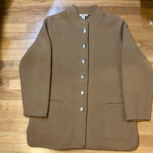Talbots petite wool coat with Nehru collar